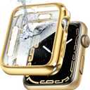 top4cus 38mm Case Soft Flexible Lightweight Anti-Scratch Overall Protective 38mm Iwatch Waterproof Cover Case Shiny Workout Shockproof Bumper Compatible with Apple Watch Series 3/2/1 - Gold