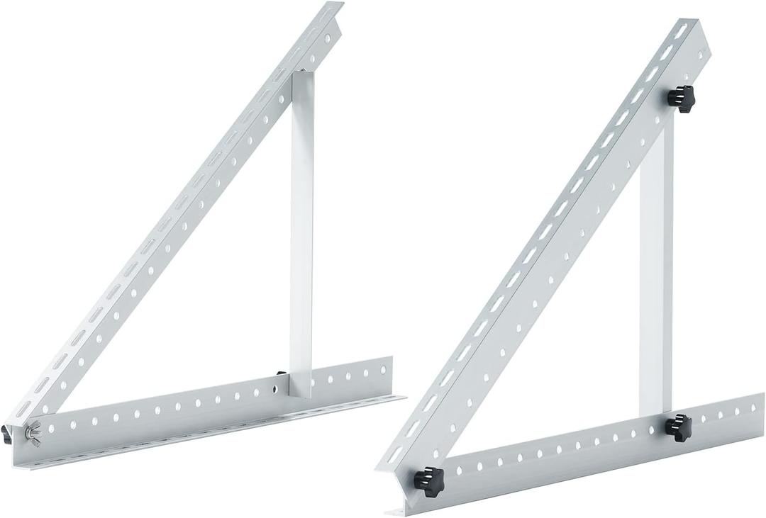 JJN 41" Solar Panel Mount, 0 to 90 Adjustable Solar Panel Mounting Brackets, Aluminum Stand Supports Single Panel from 100W to 300W with Foldable Tilt Legs for Flat roof, Ground,RV Boat