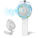 MORECORE Portable Misting Fan, 180° Foldable Handheld Personal Fan with Mist Spray, 3 Adjustable Wind Speeds, USB Rechargeable for Travel Outdoors Makeup Camping Home Office (White)