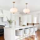 Large Vintage Milk Glass Pendant Ceiling Light Fixture 15 inch Schoolhouse Chandelier Farmhouse Semi Flush Mount Ceiling Light for Kitchen Island Hallway Foyer Entryway Living Room Bedroom