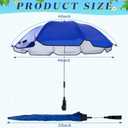 Buryeah 2 Pcs Automatic Chair Umbrella with Universal Clamp 44" UPF 50+ Portable Clamp on Beach Chair Adjustable Wheelchair Umbrella for Outdoor Patio Parasol