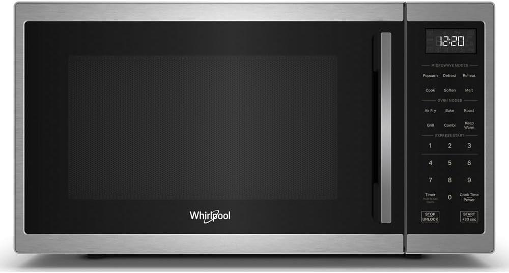 Whirlpool WMCS5522RS Countertop Microwave 1.0 Cu. Ft, All-in-One Multifunctional, Air Fry, Bake, Grill, Roast, 900 Watt Microwave, Stainless Steel