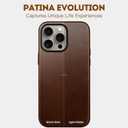 Genuine Leather Case for iPhone 13 Pro Max 6.7 inch, Compatible with MagSafe, Oil Wax Top-Grain Leather, Metal Buttons and Camera Bezel