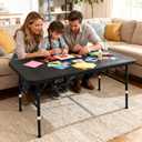 Folding Table, 4FT/6 FT Foldable Table with Carrying Handle, Steel Legs Heavy Duty Portable Utility Table for Party, Dining, Wedding, Events, Picnic Indoor, Outdoor, Camping