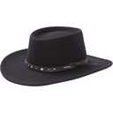 Stetson Men's Hawk Crushable Wool Gambler Hat Black Medium