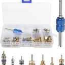 3 x 40PCS AC Valve Core Kit,AC Valve Kit,Car Accessories Car Air Conditioner Valve Core, A/C R12 R134a Refrigeration Tire Valve Stem Cores with Remover Tool Assortment Kit for Most Cars