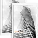 24x36 Poster Frame 2 Pack, White Poster Frame 24 x 36 inches for Pictures and Art Prints, 36x24 Picture Frame Horizontal or Vertical Wall Mounting