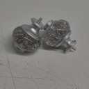 2 Pack Window Treatment Finials for 1 or 7/8 Inch Curtain Rods, Silver Drapery Rods Replacement Finials with M6 Screws, Translucent Finials Embedded with Silver Foil