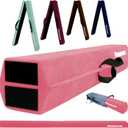 6 FT / 8 FT / 9 FT /10 FT Balance Beam Folding Gymnastics Beam - Extra Firm - Suede Cover - Anti Slip Bottom with Carry Bag for Kids/Adults Home Use