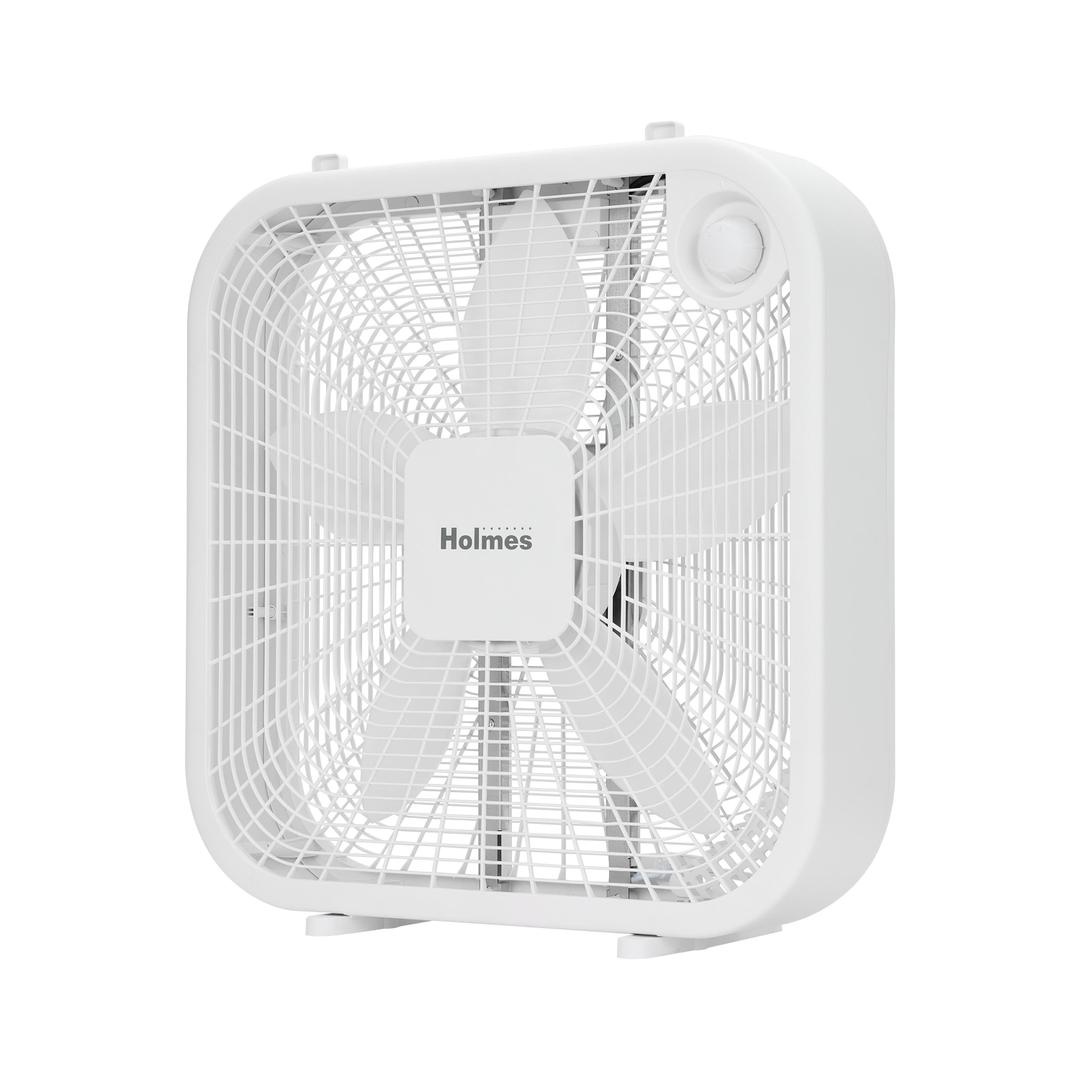 Hurricane Classic Floor Mount Box Fan w/ 3 Quiet Speeds, White, 20" - Corded Portable Electric Air Cooling Unit w/ Powerful 2400 CFM Airflow for Home, Garage, Office, Bedroom & Basement (1 pack)