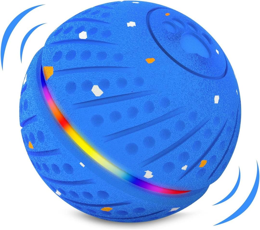 Interactive Dog Toys Dog Ball for Small Medium Dogs – 3 Smart Play Modes Bouncing Interactive Pet Toy, Durable E-TPU Material with RGB Lights, Self-Rolling Toy to Relieve Dog Boredom and Anxiety