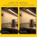 Getinlight 24-inch 3 Color Levels LED Under Cabinet Lighting, Hardwired or Plugged-in, Selectable White 2700K/3000K/4000K, Dimmable, White Finished, IN-0210-3