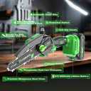 Mini Chainsaw Cordless 6 Inch With 1 Batterie three chains Portable Small Electric Pruning saw for Wood Cutting,Tree Trimming, Garden & Household Use Stocking Stuffers Gift for Men Dad Husband (6 Inch-green-1 Battey+3 Chains+1 Guide Plates)