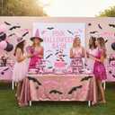 Liliful 50 Pcs 2 Size Halloween Hanging Bats Decorations Creepy Flying Rubber Bats Decor Realistic Figurine for Halloween Indoor Outdoor Party Supplies Prank Toy Haunted Decoration (Pink Black)