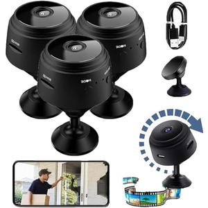SHYTOUCH Camtrix Magnetic Mini Security Camera, Pixielens Pro Security Camera, Drop Swiftly Security Cameras, Mini 1080p HD Wireless Magnetic Security Camera, Night Vision Motion Detection (Black 2 Pack One Extra