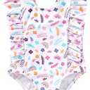 Happy Town One-Piece Infant Toddler Baby Girl Summer Swimsuit Swimwear Bikini Bathing Suit (3-6 Months)