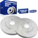 JC Whitney Front Drilled & Slotted Brake Rotors - 12.60 inch (320.00 mm)