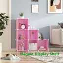 C&AHOME Cube Storage Organizer, 6-Cube Shelves Units, Closet Cabinet, DIY Plastic Modular Book Shelf, Ideal for Bedroom, Living Room, Office, 36.6" L x 12.4" W x 36.6" H Pink UPCS06P