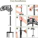 Garden Hose Holder Detachable, Heavy Duty Metal Water Hose Hanger Freestanding Hose Organizer Hose Holders for Outside (Black)