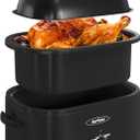 Sunvivi 22 Quart Electric Roaster Oven Turkey Roaster with Lid Electric Roasters with Removable Pan Large Roaster,Visible & Self-basting Lid, Fast Heating & Thaw/warming Setting,Black