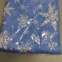 Horaldaily Christmas Tablecloth 60104 Inch Rectangular, White Snow Blue Washable Table Cover for Party Picnic Dinner Decor