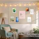 Large Bulletin Board, 48 X 36 inches Felt Board Notice Pin Board, 4' x 3'Cork Board Alternative for Wall, Self-Adhesive Vision Board Mood Board Foldable Photo Board with 30 Pushpin (Beige Brown)
