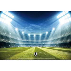Soccer Field Backdrop Ball Game Stadium Spotlight Photography Background Football Fields Goal Sports Match Background Picture for Fan Sports Backdrops Photo Shoot Studio Props 5x3ft