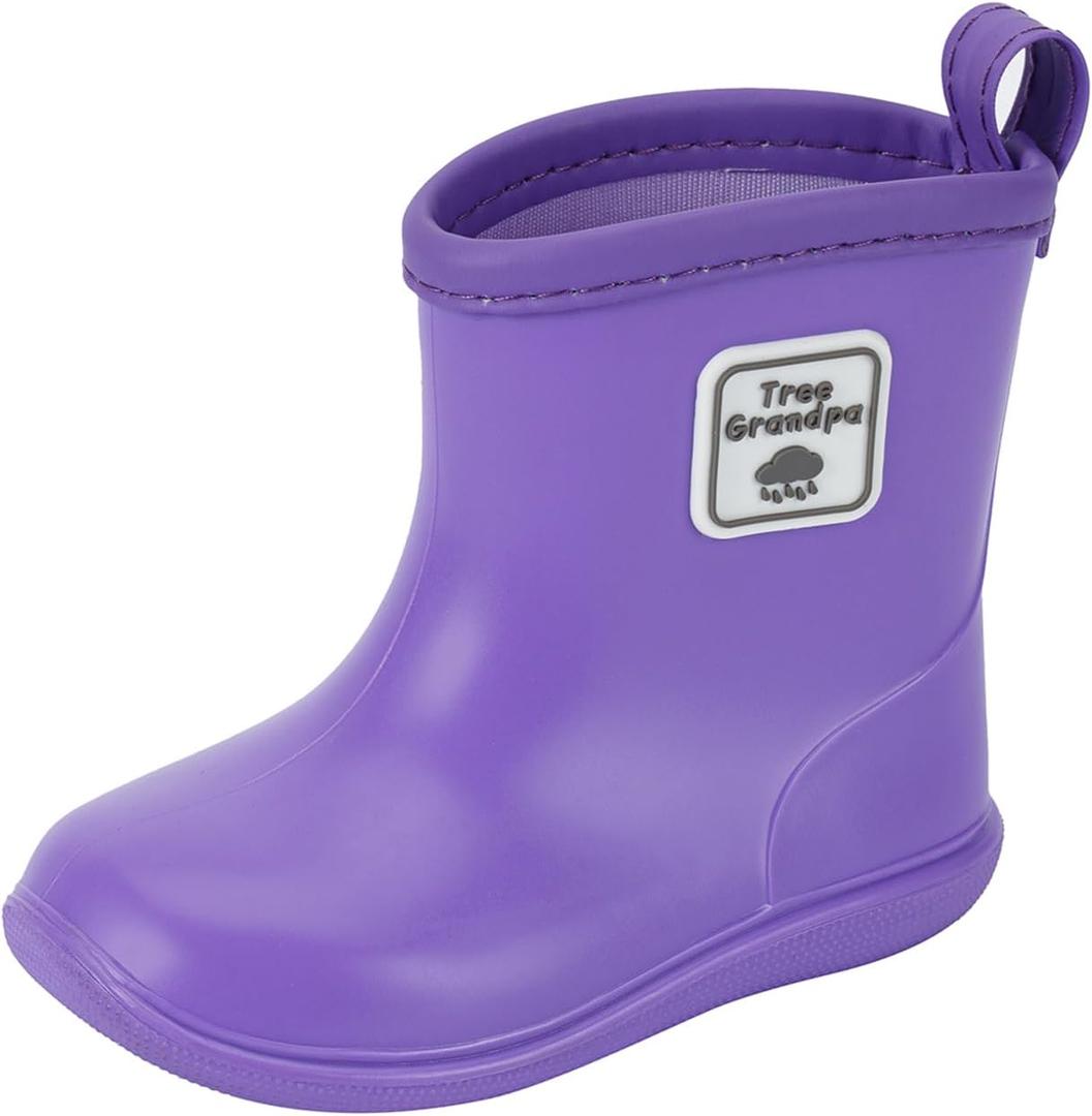 Tree Grandpa Toddler Rain Boots Size 6 for Boys Girls Waterproof Baby Kids Rain Boots With Easy-on. Size 14