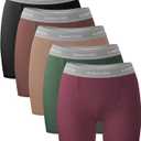 BAMBOO COOL Womens Boxer Briefs Boy Shorts Underwear Soft Stretch Panties for Women, 5-Pack XL