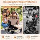 3-in-1 Pet Stroller for 2 Small/ 1 Medium Dogs & Cats, All-Terrain Foldable Dog Stroller with Detachable Carrier & Car Seat, 50 lbs Capacity, Aluminum Frame, Spring Shock Absorption, Dual Brake, Khaki