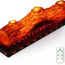 Electric Fireplace Logs Realistic Flame Effect with Candle LED Flame Light USB Powered 16 Inches Electric Fireplace Insert Log Home Decoration Remote Control