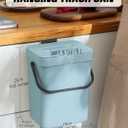 1.3 Gallon Small Trash Can with Lid - Countertop Food Waste Bin, Kitchen Hanging Trash Can for Cabinet Door/Under Sink, Small Garbage Can for Desk, 5L(Subtle Blue)