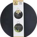 HAMPTON ART INC Black Shiplap Plank Round