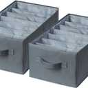 2 Pack Large Wardrobe Closet Organizer - Drawer Organizer Clothes, Efficient Jeans Organizer for Closet, Versatile Closet Organizers and Storage (Dark Grey, 17.7" L x 9.8" W x 7.1" H)