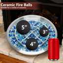 KEESHA Ceramic Fire Pit Balls, 5" Set of 6 Round Fire Spheres for Indoor and Outdoor Fire Pits or Fire Bowl, Reusable Fire Balls for Natural or Propane Fireplace, Black