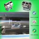 DROIFUIM 2 Pcs 2.0 Inch Exhaust Pipe Clamps Butt 304 Stainless Steel Ring Clamps for CatalyticConverter, Muffler, Conversion (22.0 Inch)