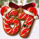 4 x 67 Christmas Ornament - 67 Ornaments for Christmas Tree 2025 - Funny 6 7 for Teens, Kids - Viral Xmas Acrylic Decoration, Teen Girls Trendy Stuff - Meme Funny White Elephant Gifts