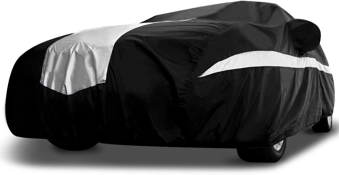 Titan Stingray Car Cover - Multi-Layer All Weather Protection for Sedans 186-202. Waterproof, UV Blocking, Scratch Resistant. Drivers Side Zippered Access.