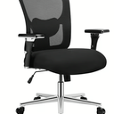 Big and Tall Office Desk Chair with Lumbar Support, 500LBS Heavy Duty Mesh Ergonomic Computer Chair with Arm and Wide Comfy Seat, Wheels for Adult