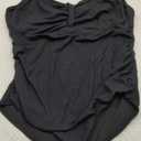 Aqua Eve Plus Size One Piece Swimsuit for Women Tummy Control Bathing Suit Ribbed Swimwear Black 24W, Black 