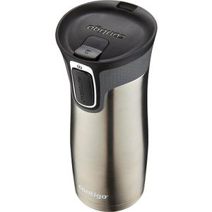 Contigo West Loop Stainless Steel Travel Mug with AUTOSEAL Lid, 16oz., Stainless Steel/Black