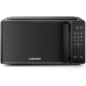 Chefman Countertop Microwave Oven 0.7 Cu. Ft., 700 Watts with 10 Power Levels, 6 Cooking Presets with One-Touch Express Cook, Eco Mode, Child Safety Lock, & Mute Button - Black