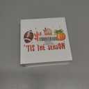 jyunsoeng Fall Decor - Fall Decorations for Home - Thanksgiving Decorations - Tis the Season Autumn Harvest Pumpkin Wooden Sign Home Living Room Kitchen Desk Shelf Table Decor - 5 x 5 Inches