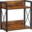 Giikin Kitchen Counter Shelf, Kitchen Countertop Organizer, 2 Tier Spice Rack for Counter, Wood Coffee Bar Organizer for Coffee Station (Brown, L)