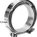 BLACKHORSE-RACING 4" Inch V Band Clamp with Stainless Steel Flange 4 Inch V Band Bolt Clamp with 2 Male Female Flanges for Turbo Pipe Performance Exhaust Sysformance Exhaust Pipes