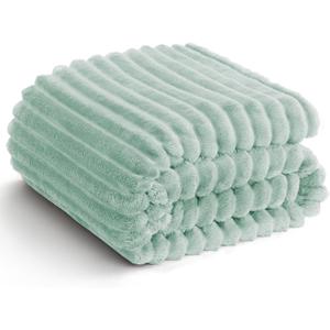 Soft Sage Green Throw Blanket for Couch - 300GSM Cozy Warm Fleece Blanket for women, Fluffy Lightweight Bed Blankets Birthday Gifts for Her Him, Spring Home Room Decor, Sage Green, 50x60 Inches