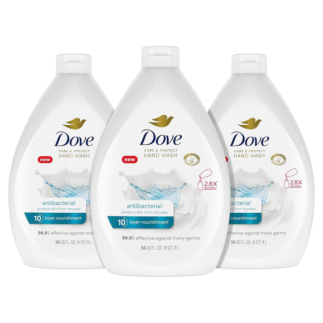 Dove Antibacterial Hand Wash Care & Protect Pack of 3, 34 oz