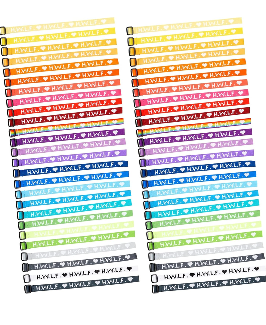 Zodaca 52-Pack Woven HWLF Bracelets for Men and Women - Adjustable He Would Love First Bracelet for Inspirational Gifts, Church Fundraisers, Sunday School (26 Assorted Colors)