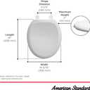 American Standard Toilet Seat 5320B65CT.020 Champion Round Toilet Seat Soft Close, White