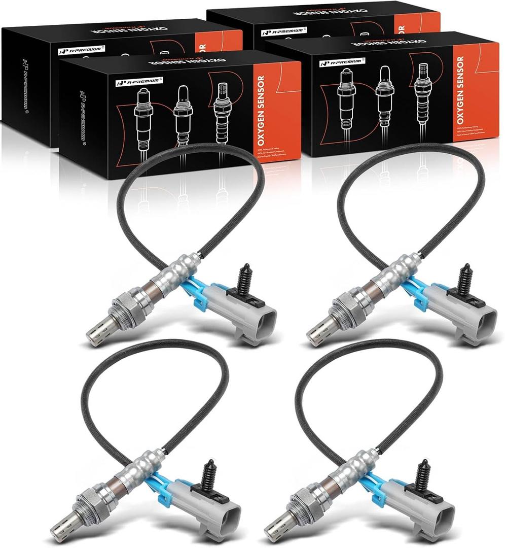A-Premium 4Pcs O2 Oxygen Sensor Upstream and Downstream Compatible with Cadillac, Chevy & GMC Models - Escalade, Silverado 1500 04-05, Suburban 1500 03-04, Tahoe, Sierra 1500 03-05, Yukon 03-04 - 5.3L